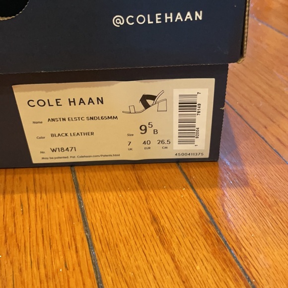 COLE HAAN Black Leather Sandals 9.5 - Picture 6 of 7